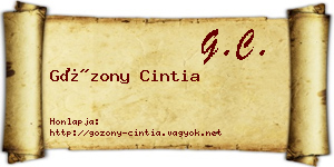 Gózony Cintia névjegykártya